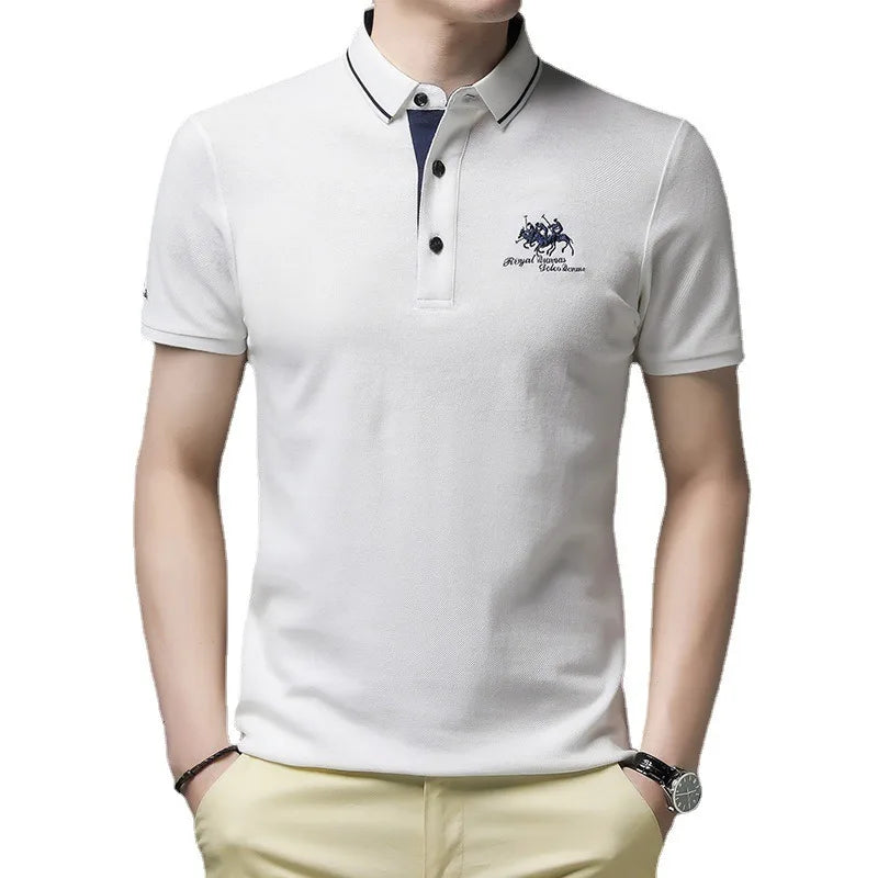 Polo Masculina Casual com Bordado