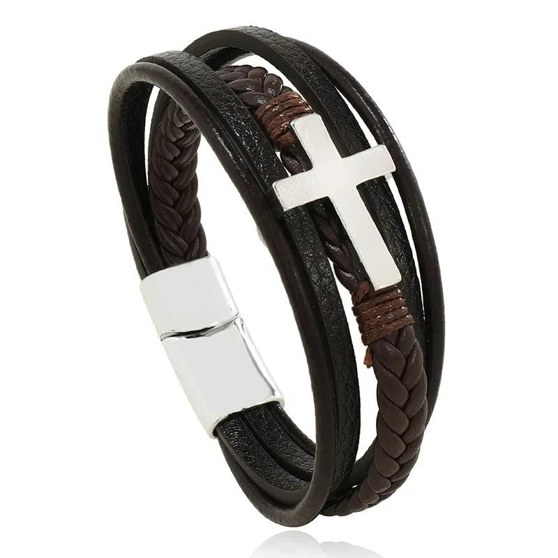 Pulseira Masculina Vintage Cross