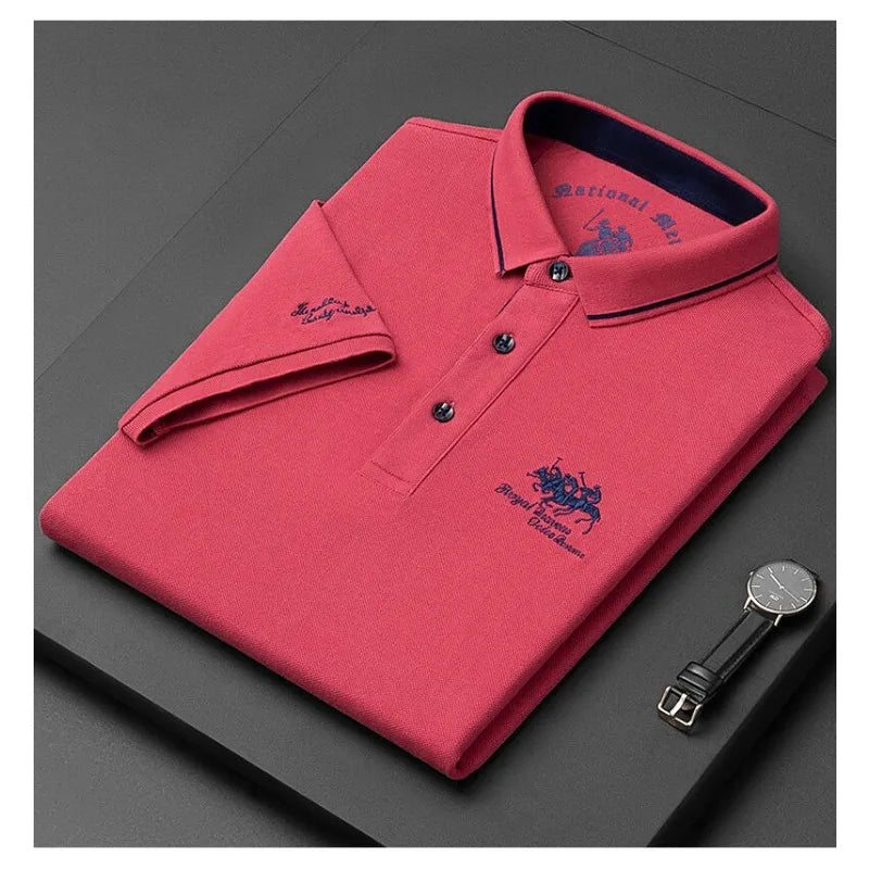 Polo Masculina Casual com Bordado