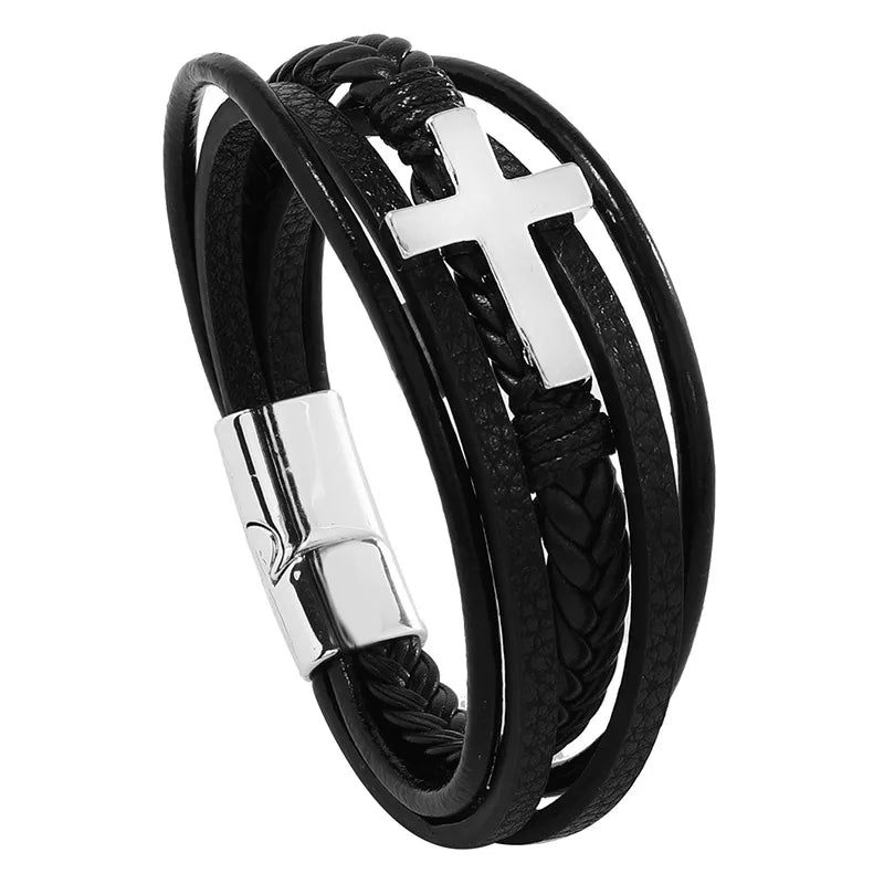 Pulseira Masculina Vintage Cross